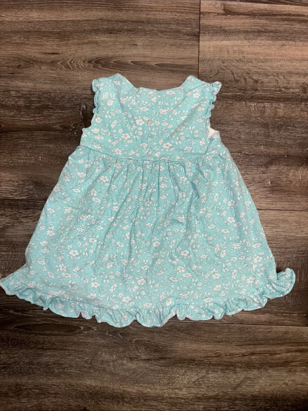 Ralph Lauren Aqua Floral Ruffle Sundress, sz 24mo